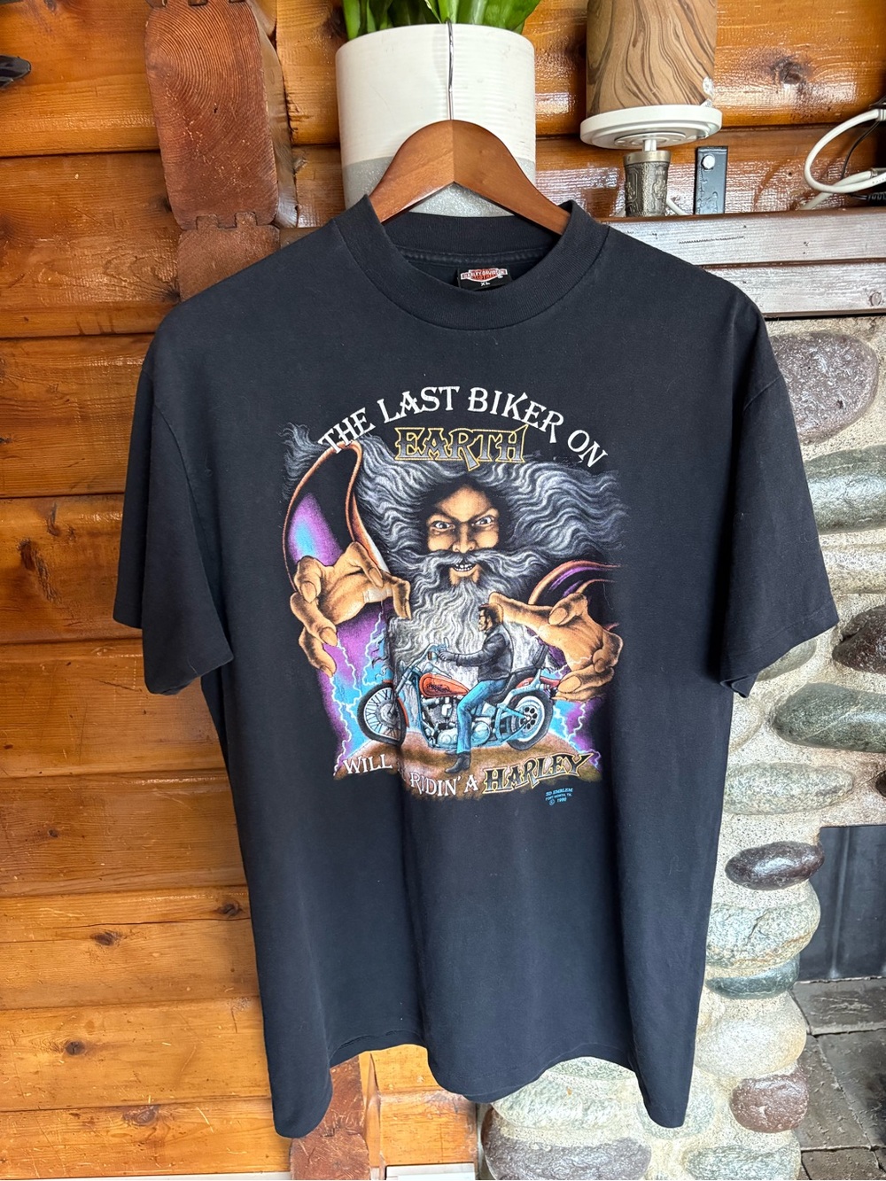 Vintage 1990 Harley Davidson 3D Emblem Last Biker T Shirt XL USA